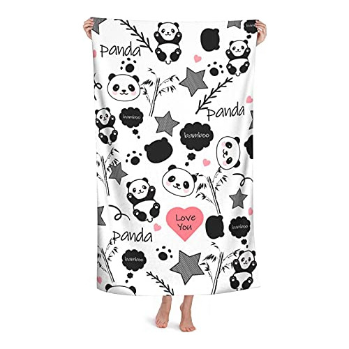 Toalla De Playa Microfibra Estampado De Panda Lindo - S...