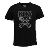 Camiseta Hombre Kiss Banda Rock Metal Logo Calaveras Bto