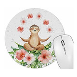 Pad Mouse - Lindo Perezoso Floral Alfombrilla De Ratón Redon