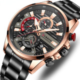 Reloj Curren De Caballero 8415 Color Del Fondo Rose Black