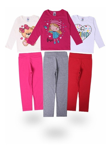 3 Agasalho Meia Estação De Menina Infantil Leg E Blusas Kids