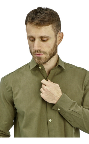 Camisa Lino Tarento - El Genovés - Verde Militar