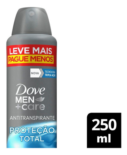 Desod Antitranspirante Dove Men+care Proteção Total 250ml