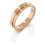 Par Aliança Ouro Rosé 18k -750 Com Diamante Natural - Joia