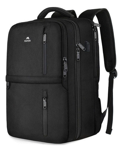 Mochila De Viaje Hombre 40l Grande Aprobado Por Avión 10kg Para Laptop De 17 Pulgadas 1197 Negro