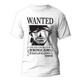 Camiseta One Piece Zoro Wanted Unissex Anime