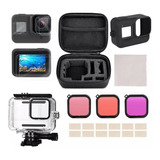 Kit Accesorios Cámara Gopro 9 Y 10 Carcasa + Filtros Buceo