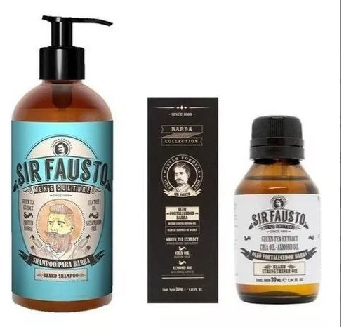 Kit Shampoo Para Barba + Oleo Fortalecedor  Barba Sir Fausto