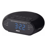 Radio Reloj Despertador Rca Con Cargador Usb Modelo Rc207z Color Negro