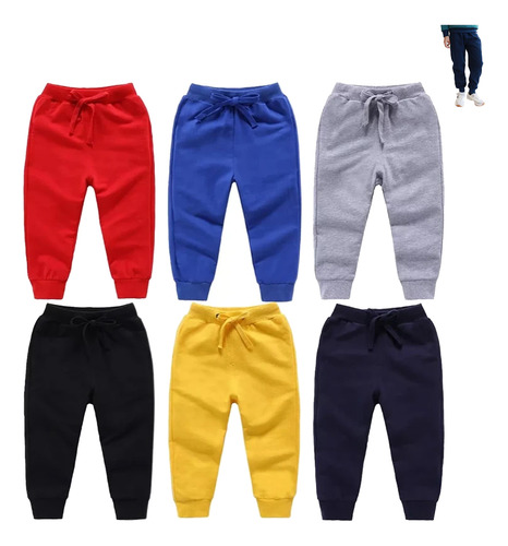 6 Piezas De Pantalones Cálidos Para Niños A La Moda.