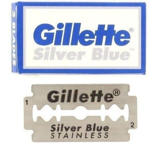 05 Laminas Barbear Gillette Silver Blue