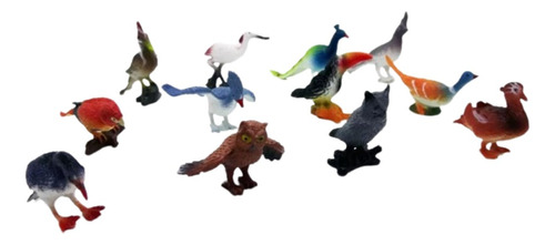 Juguete Animales Mini Pajaros X12 Aves Goma Voladores Pack 1