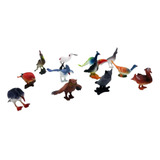 Juguete Animales Mini Pajaros X12 Aves Goma Voladores Pack 1