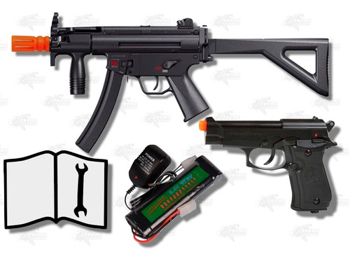 Combo Airsoft Mp5 Kp Beretta 85f Electrica Bbs 6mm Xtreme