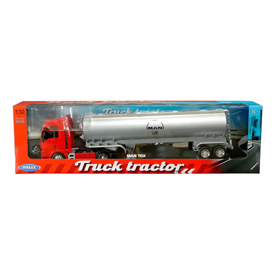 Welly 1:32 Trailer Chata Man Gtx Rojo Remolque Pipa  | Envío gratis