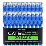 Gearit - Cable De Conexión Ethernet Cat5e (20 Unidades, 7 Pi