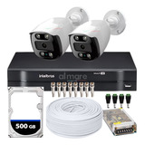 Kit Cftv 2 Câmeras Dvr Intelbras 4ch Colorido Dia E Noite