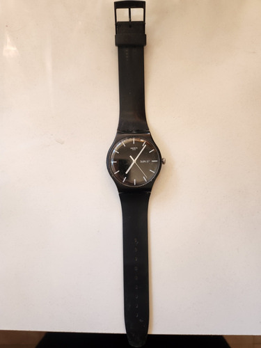 Reloj Swatch Mono Black De Silicona Hombre Mujer O Unisex