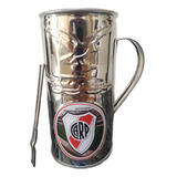 Vaso Guira Guiro Metal Con Raspador River Plate