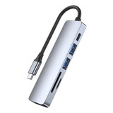 Adaptador Hub Usb C 6 Em 1 Macbook Pro Xps Sd/tf Dex