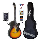 Kit Guitarra Texana Country Electroacústica Cuerdas De Nylon