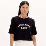 Camiseta Cropped Easy Lança Perfume Ve25 Preto Feminino