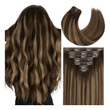 Caliee Extensiones De Cabello Humano Con Clip De 16 Pulgadas