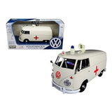 Motormax 1:24 Volkswagen T1 Bus Ambulancia Blanco Combi