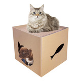 Casa De Cartón Para Gatos - Casa Para Gatos Con Rascador