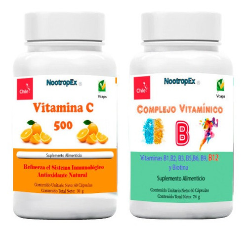 Complejo Vitamínico B + Vitamina C (cápsulas Vegetales) 