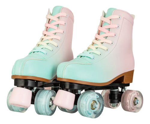 Patines Roller De 4 Ruedas Gradiente Personalizado Con Led | Envío gratis