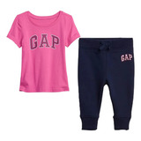 Gap Set 2 Pza Playera Logo Impreso Y Pantalon  Niña Talla 2