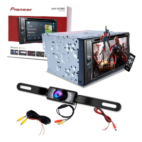 Estereo Pantalla Pioneer Avh-g225bt + Camara De Reversa + Dc