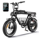 Honey Whale K7 Bicicleta Eléctrica Para Adultos, Moto Bicicleta De Montaña De 7 Velocidades, Potencia Del Motor 1080 W, Velocidad Máxima 48km/h, Batería (48v, 15ah), Autonomía 40-45km