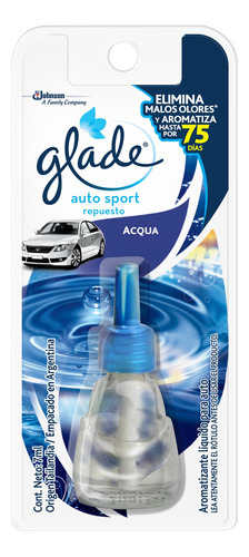 Repuesto Aromatizante Glade Auto Sport Líquido Acqua 7 Ml