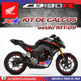 Honda Cb190r Kit De Calcos Estilo Mt09 - Envios