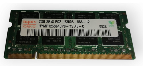 Memoria Ram Color Verde  2gb 1 Sk Hynix Hymp125s64cp8-y5