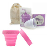 Copita Copa Menstrual Vivacup + Bolsita + Vaso Esterilizador