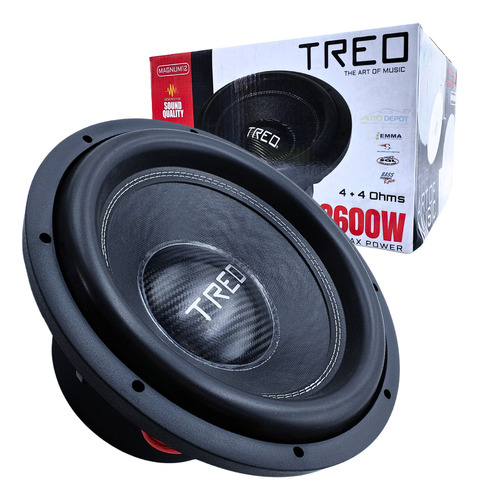 Subwoofer D 12 1300w. Rms 4 Ohms Spl Open Show Treo Magnum12 Color Negro