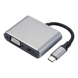 4 En 1 Hub Tipo-c A Hd Vga Adaptador Usb Tipo-c Multipuerto