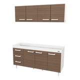 Combo Alacena + Bajo Mesada Sin Bacha Mueble Cocina 1,60 Mt.