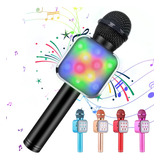 Microfono Karaoke Inalambrico Con Luz Led / Negro