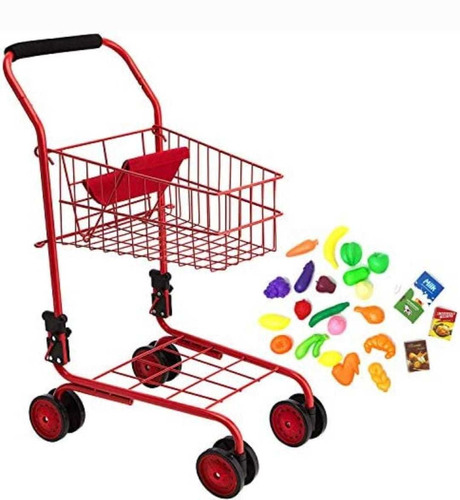 Carrito De Compras De Supermercados De Juguete Metalico Pleg