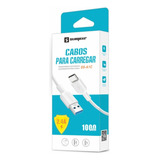 Cabo Carregador Dados Tipo C Typec Usb 2.4a Alta Velocidade Cor Branco