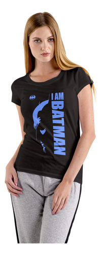 Polera Mujer Batman, I Am Batman Escudo, 100% Algodón