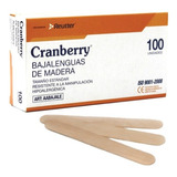 Bajalenguas Madera Cranberry Caja X 100