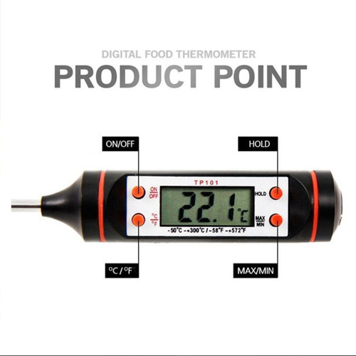 Termometro Digital Lcd Pincha Carne -50° A 300° - 4 Botones 