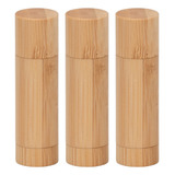 Kit 10 Frascos Em Bastão Para Lip Balm Labial Em Bambu 5ml