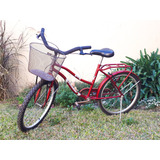 Bicicleta Cavallino Paseo Roja Rodado 24 Con Canasto - Usada