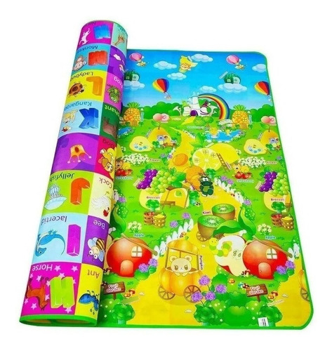 Alfombra Antigolpes Para Niños Bebes 200x180 Diseño 2 Lados